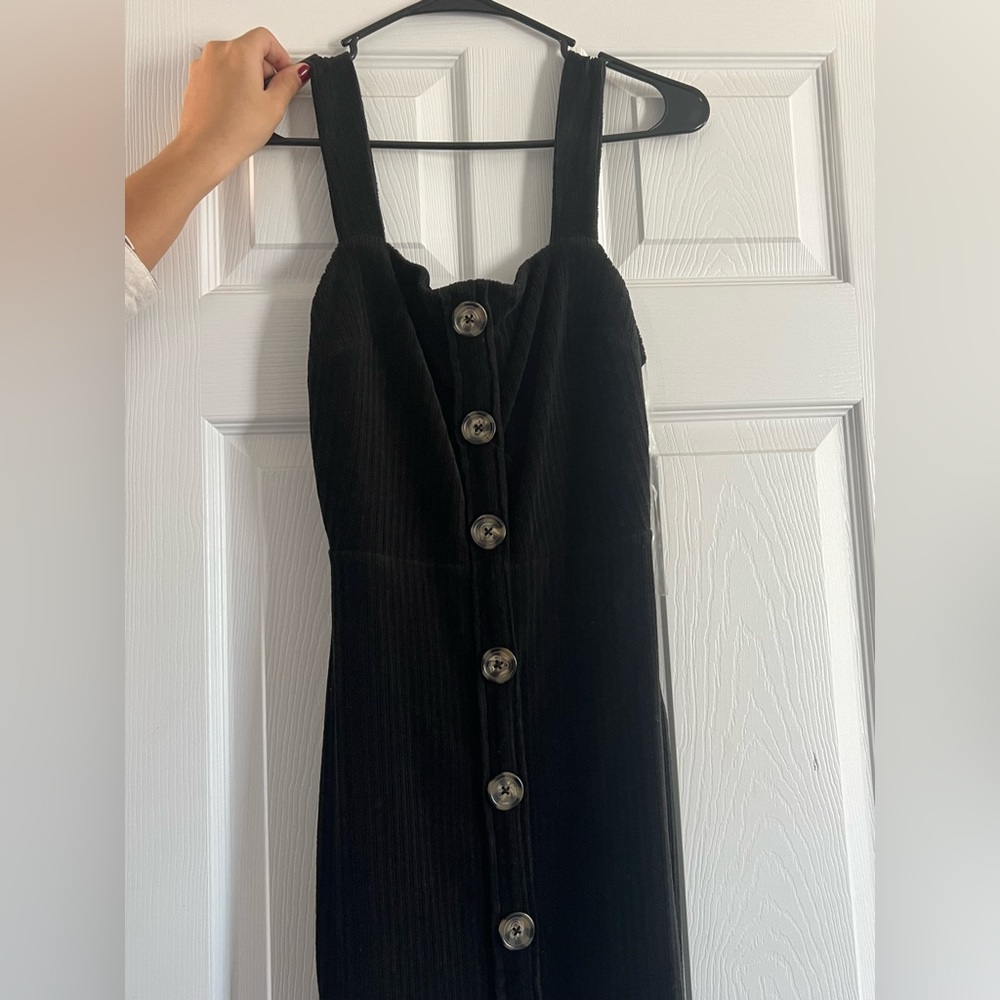 Black mini dress with buttons